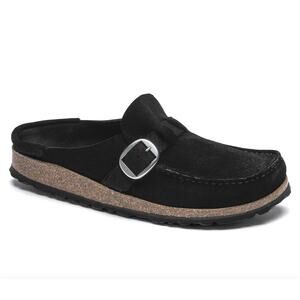 Birkenstock Women's Buckley Suede Leather Clog Shoes Comfort Black Size 38 us7